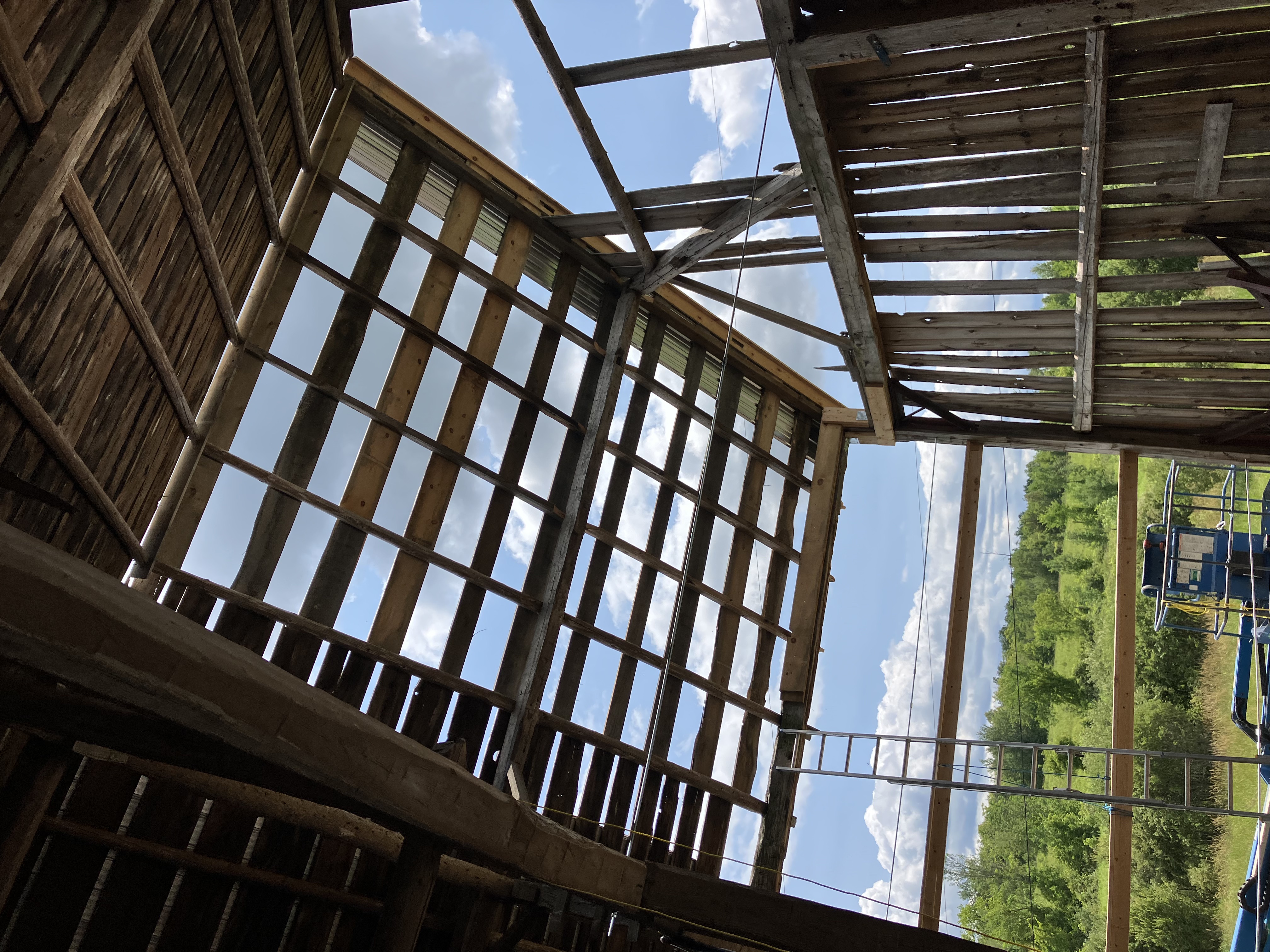 barn repairs ongoing